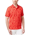 Club Room Mens Contrast Leafy Rugby Polo Shirt lipstickcoral S