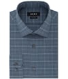 Dkny Mens Checked Button Up Dress Shirt, TW2