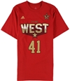 Adidas Mens The West 41 Nowitzki Graphic T-Shirt red S