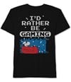 Peanuts Boys I'd Rather be Gaming Graphic T-Shirt black XXS