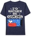 Peanuts Boys I'd Rather be Gaming Graphic T-Shirt navy XXS