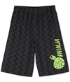 Nickelodeon Boys TMNT #NINJA Athletic Workout Shorts blackgrey L