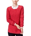 Maison Jules Womens Solid Cable Knit Pullover Sweater