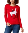 maison Jules Womens Embellished Llama Pullover Sweater ablazecombo XXS