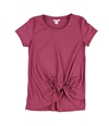 bar III Womens Tie Front Basic T-Shirt berryfreeze S