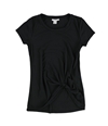 bar III Womens Tie Front Basic T-Shirt deepblack XXS