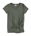 bar III Womens Tie Front Basic T-Shirt dustyolive M