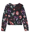 bar III Womens Floral Knit Sweater blackcombo M