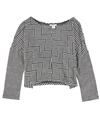 Bar Iii Womens Printed Knit Pullover Blouse
