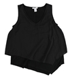 bar III Womens Layered Knit Blouse deepblack XXS