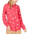 Marella Womens Floral Print Button Up Shirt pink 10