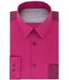 Calvin Klein Mens Slim Fit Performance Button Up Dress Shirt burgundy 16-16 1/2