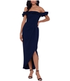 XSCAPE Womens Solid Gown Dress navy 4