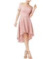City Studio Womens Lace High-Low Off-Shoulder Dress rose 3