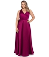 XSCAPE Womens Solid A-line Dress purple 20W