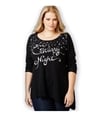 Style & Co. Womens Embellished Script Snowflake Tunic Blouse