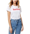 The Style Club Womens Cotton Hello Graphic T-Shirt white L