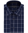 Sean John Mens Tailored Fit Stretch Check Button Up Dress Shirt