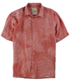 Tasso Elba Mens Linen Leaf Jacquard Button Up Shirt
