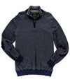 Tasso Elba Mens Tweed 1/4 Zip Pullover Sweater nighthtr M