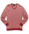 Tasso Elba Mens Two Tone Knit Pullover Sweater berryhtr M