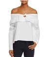 The Fifth Label Womens Off The Shoulder Pullover Blouse white XS