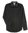 Calvin Klein Mens Jacquard Button Up Shirt black S