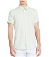 Calvin Klein Mens Dobby Striped Button Up Shirt lettucegreen M