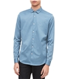 Calvin Klein Mens Dashing Through The Stripes Button Up Shirt blue 2XL