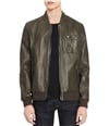 Calvin Klein Mens Genuine Leather Bomber Jacket, TW1