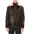 Calvin Klein Mens Sherpa Trim Leather Jacket