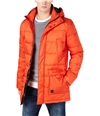 Calvin Klein Mens Winter Hooded Puffer Jacket orange XS