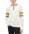 Calvin Klein Mens Engineered Stripe Henley Shirt ltbeige 2XL