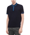 Calvin Klein Mens Contrast-Collar Wool Rugby Polo Shirt navy S