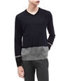 Calvin Klein Mens Colorblocked V-Neck Pullover Sweater navy S
