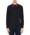 Calvin Klein Mens Striped Collar Button Up Dress Shirt skycaptain XS