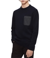 Calvin Klein Mens Felt-Pocket Knit Sweater nightsky S