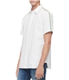 Calvin Klein Mens Racing Stripes Button Up Shirt standardwhite 2XL