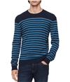 Calvin Klein Mens Three Tone Striped Pullover Sweater medblue XL