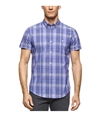 Calvin Klein Mens Ss Windowpane Button Up Shirt