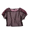 Ecko Unltd. Womens Printed Lace Crop Pullover Blouse purple XL