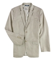 Perry Ellis Mens Textured Herringbone Two Button Blazer Jacket naturallinen 44