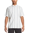 DKNY Mens Striped Button Up Shirt medgray S
