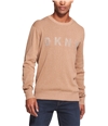 DKNY Mens Logo Crew-Neck Knit Sweater camelmelange L
