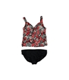 I-N-C Womens Printed Ruched Brief 2 Piece Tankini, TW3