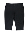 ellos Womens Solid Casual Cropped Pants black 24W/25