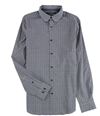 Perry Ellis Mens Stretch Plaid Button Up Shirt dksapphire S