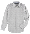 Perry Ellis Mens Geometric Button Up Shirt brightwhite S