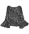 Karen Kane Womens Leopard Pullover Blouse darkgray M