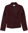 Le Suit Womens Solid Three Button Blazer Jacket burgundy 4